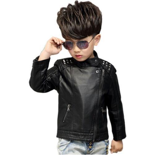 Toddler boy leather jacket gentleman zipper coat jacket for 2-16years boys kids children faux leather toddler jacket