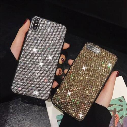 Fashion Soft Rhinestone Diamond Glitter Bling Phone Case for Xiaomi Redmi NOTE 9 8 7 PRO 7S 9S Max Sexy Girl Back Cover