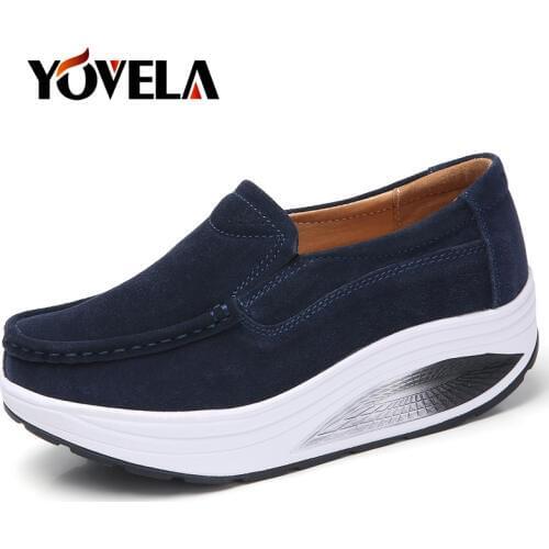 Autumn women Leather casual shoes Suede Loafers cutout ballet flats shoes female flat nursing Moccasins Woman Slip On loafers