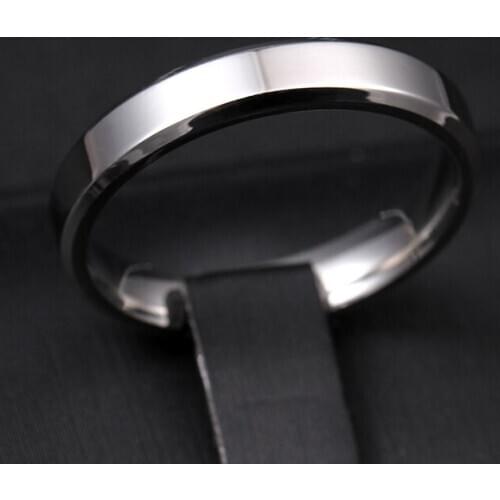 MOREDEAR 4mm Bright Polish Silver Color Titanium Ring For Men amd Women
