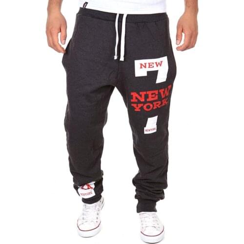 Men Running Sport Pants Casual Jogger Number 7 Printed Letter Drawstring Sweatpants Trousers Pants