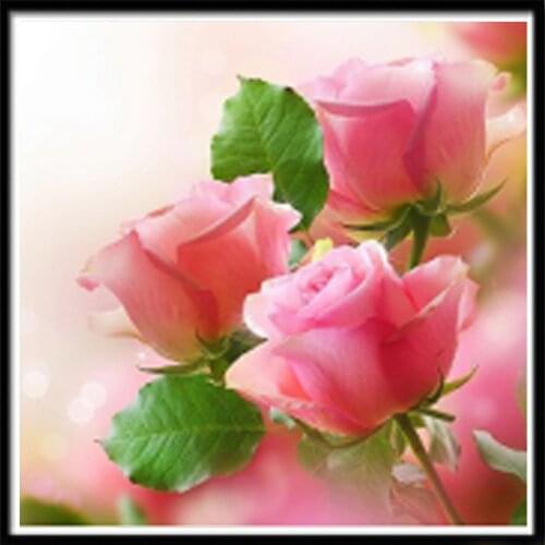 Landscape Flower Color Rose DIY 11CT Cross Stitch Embroidery Kits Craft Needlework Set Cotton Thread Printed Canvas Sale