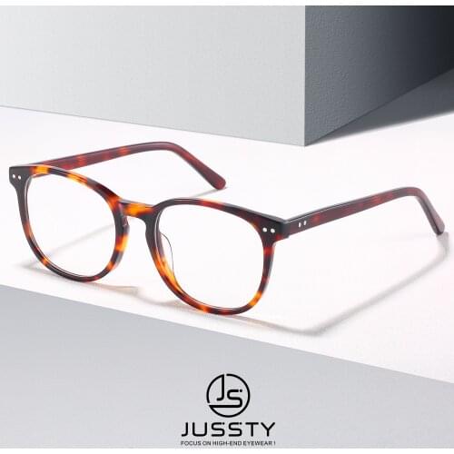 Rivet Retro Optical Eyeglasses Frame Men Myopia Prescription Glasses Frame Women Vintage Round Acetate Spectacles Frame Custom
