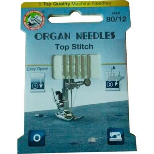 ORGAN HAX1 Domestic Sewing Needles 130/705H Top Stitch For Back Stitch SIZE80/12