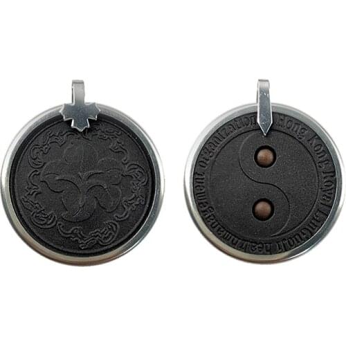 Flower Lava Enery Pendant Neckklace Stainless Steel Chain Health Jewelry