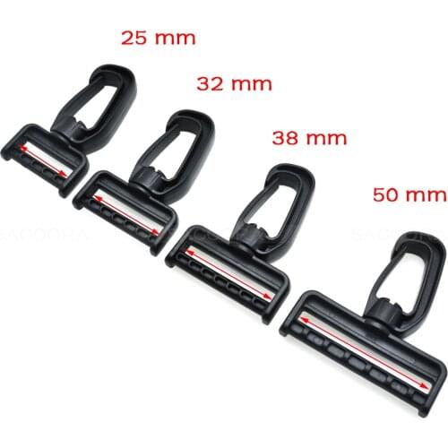25mm 32mm 38mm 50mm Webbing Plastic Swivel Snap Hooks for Bag Belts Straps Keychain Clasp Backpack Accessories