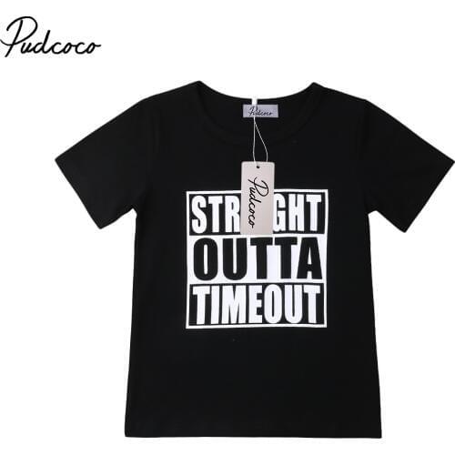 Pudcoco Casual Baby T Shirts Toddler Baby Kids Boy Girl Short Sleeve Letter Cotton Kids T Shirt Tops Children Clothing
