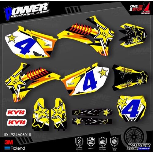 PowerZone Custom Team Graphics Backgrounds Decals 3M Stickers Kit For YAMAHA 2006-09 YZF250 450 015