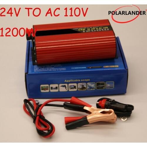 Polarlander 1200W Converter Transformer Charger for car battery Car Accessories Car Power Inverter DC 12V/24V to AC 110V/220V
