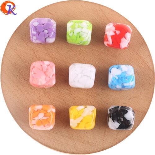 Cordial Design 100Pcs 16*16MM Resin Beads/Jewelry Accessories/Marble Effect/Square Shape/DIY Making/Hand Made/Earring Findings