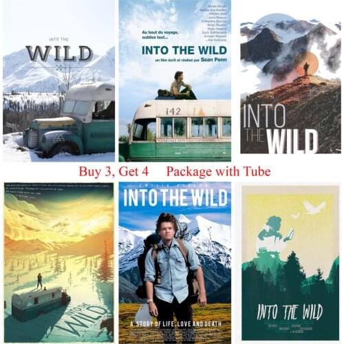 Into The Wild Posters Movie Wall Stickers White Coated Paper Prints Home Decoration Livingroom Bedroom Bar Home Art Brand