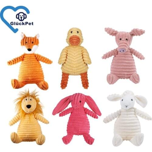 Corduroy Dog Toys for Small Large Dogs Animal Shape Plush Pet Puppy Squeaky Chew Bite Resistant Toy Pets Accessories Supplies