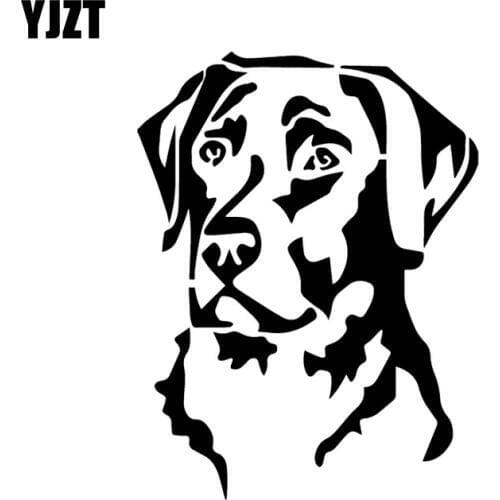 YJZT 11.6X15.3CM Car Sticker Labrador Retriever Head Vinyl Decal Window Bumper Dog Pet Black/Silver C24-1182