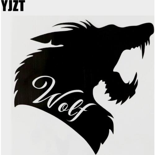 YJZT 15.2CM×14.4CM For Animal Wolf Howled Vinyl Decal Car Stickers Black/Silver 13F-0122
