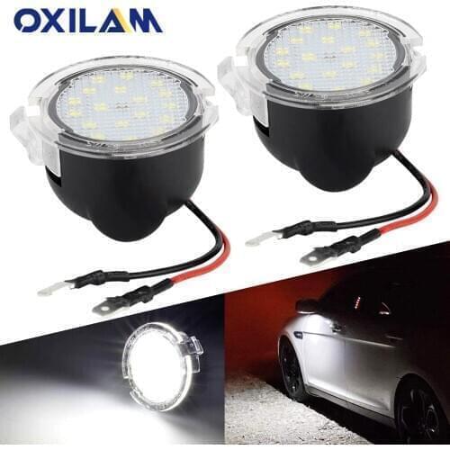 OXILAM 2x Canbus LED Car Rear View Mirror Puddle Lights for Ford Explorer Expedition Mustang F150 Edge Mondeo MK5 Taurus White