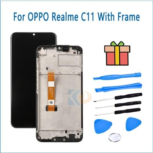 LCD for Realme C11 RMX2185 LCD Display with Frame Digitizer 10 Touch Points Screen Replacement for OPPO Realme C11 C 11 6.5inch