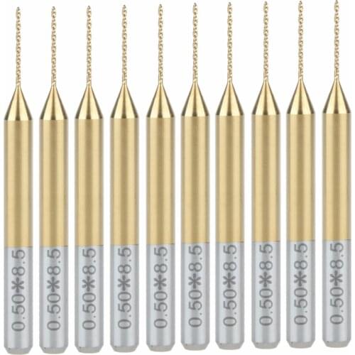 10x Titanium Nitride Coated Carbide PCB CNC Drill Bits Router 0.5mm
