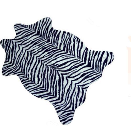 110X75CM Zebra carpet Cowhide Rug Tiger leopard panda wolf Giraffe Deer wild Animal faux skin carpet nonslip anti-skip kids rug