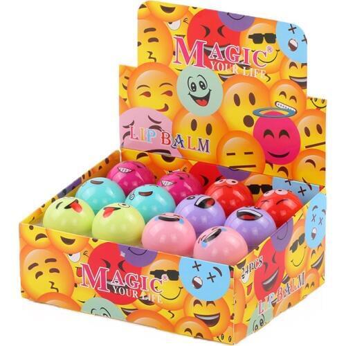 2 Box=48 Pcs Ball Lip Balm Baby Lips Balm 6 Colors A Levre Cute Fruity Flavor Libalm Natural Plant Nutritious Lips Skin Care