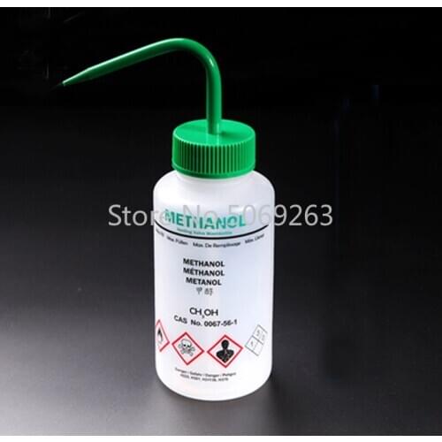 2 Pieces/lot 500mL Laboratory Plastic for Methyl Alcohol Chemicals Rinsing Bottle Cleaning Safety Elbow Washing Bottle Vials