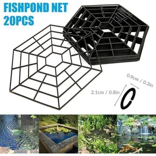 20pcs Floating Pond Protectors Plastic Net Fish Guard Grid Cover for Birds Pests EIG88