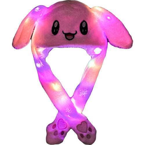 2020 Kids Cute Plush Rabbit Pinching Bunny Ear Hat Children Can Move Lighted Cap Toy Gift for Kids Girls Girlfriend Accessories