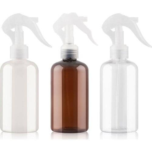 250ml X 24 Clear Brown PET Plastic Bottle Small Mouse Empty Bottle Hand-held Spray Gun Bottled Perfume Bottle Watering Flowers