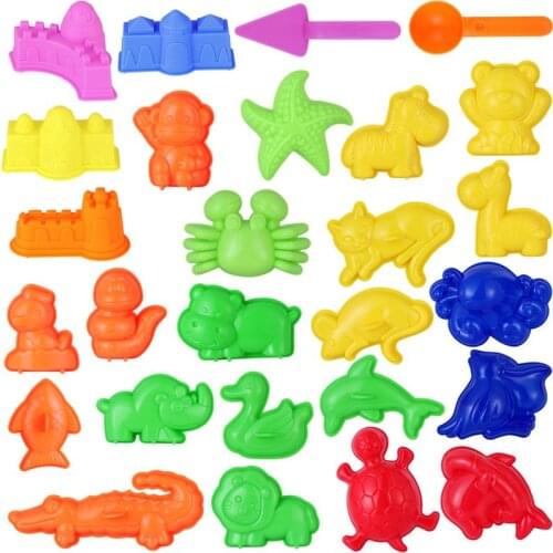 27PCS Sand Molding Toys Building Kits KidS Summer Beach Sand Toys Sand Play Set With Castle Animal Sand Molds And Tools