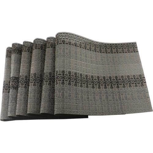 4pcs/set Kitchen Dinning Weave Black Table Placemats for Table Mat Individuales Doilies Cup Mats Coaster Pad PVC Material