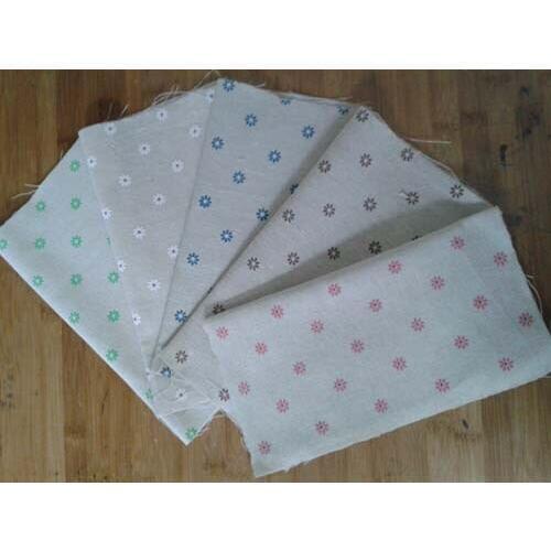 24x25cm 5pcs Vintage Zakka Colorful Chrysanthemum cotton linen fabric DIY cotton linen fabric