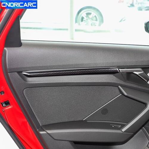Carbon Fiber Color Car Styling Interior Door Panel Decoration Cover Stickers Trim For Audi A3 2021 Auto Accessories