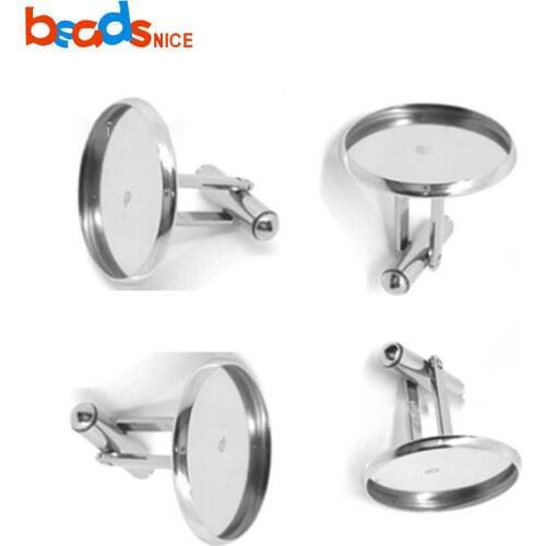 Beadsnice Cufflink Blanks 10-20mm Round Bezel Settings Brass Personalized Mens Cufflink Base 8898