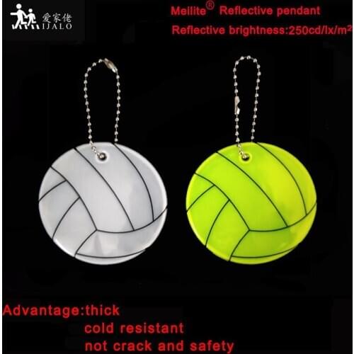 MEILITE 250 candle lights volleyball model Reflective keychains Safety protection bag pendant key ings For traffic safety use