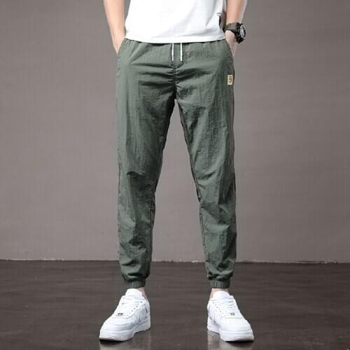 New Summer Mens Elastic Waist Ankle-Length Pants Classic Style Male Lightweight Leisure Versatile Pants Brand Men Clothing