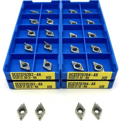DCGT070202 DCGT070204 DCGT070208 AK H01 100% original Aluminum Alloy Blade DCGT CNC Lathe Tool Inserts Aluminum Processing