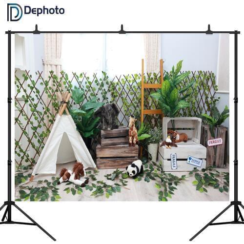 DePhoto Panda tent tree Animal party wild baby children Birthday Photography studio Background profession indoor Photo Backdrop