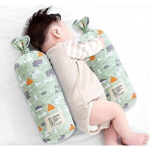 Baby Sleeping Comfort Pillow Buckwheat Hull Stuffed Pillow Newborn Anti-turnover Fixed Cushion Crib Prevent Flat Head Cushion