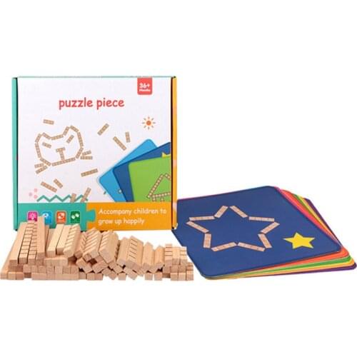Kids Montessori Educational 3D Wooden Puzzle Toy Early Education Thinking Training Wooden Jigsaw Stacking Puzzle Gifts For Child