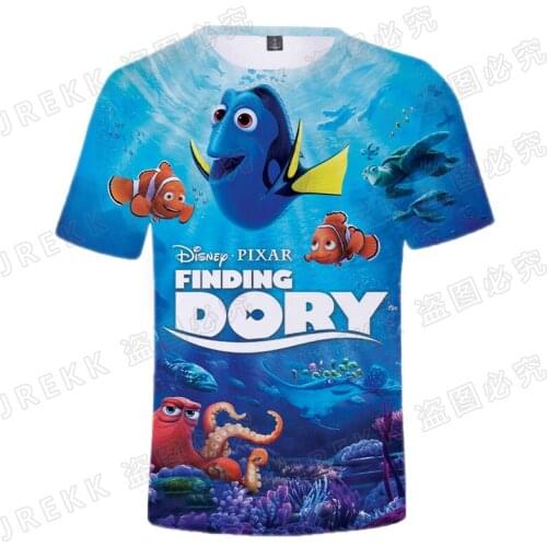 Cartoon Anime Finding Nemo Men T Shirt Summer 3D Print Disney Fish Women Clothing Short Sleeve Harajuku Boy Girl Kids Tee Tops