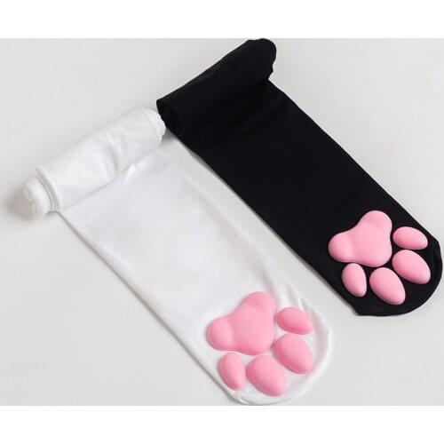 Cat Meat Cushion Kawaii Girls Knee High Socks 3D Cat Claw Cats Paws Socks Over Knee Socks Women Long Stockings Cosplay Lolita