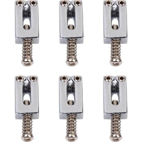 6pcs Chrome Plated Bridge Saddles Parts for caster Electric Guitar