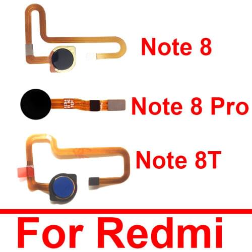 Home Button Fingerprint Sensor Flex Cable For Xiaomi Redmi Red Rice Note 8 Pro Note 8T Menu Return Key Flex Ribbon Replacement