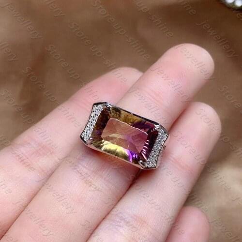 Millennium Cut Amethyst Ring 925 Silver Womens Ring Fashion Trend
