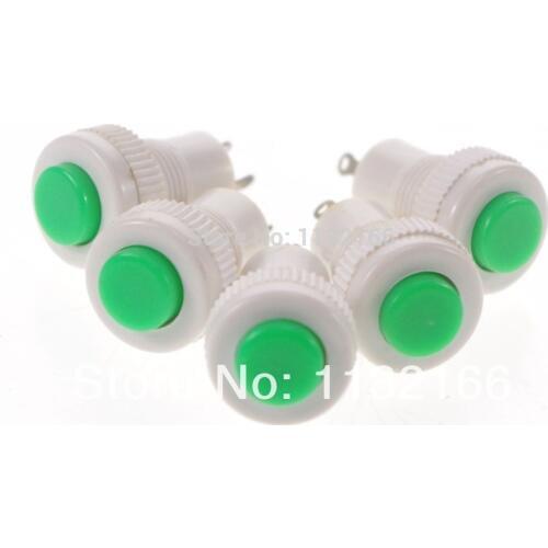 Mount 10mm Green Momentary 2 Pin SPST NO Push Button Switch