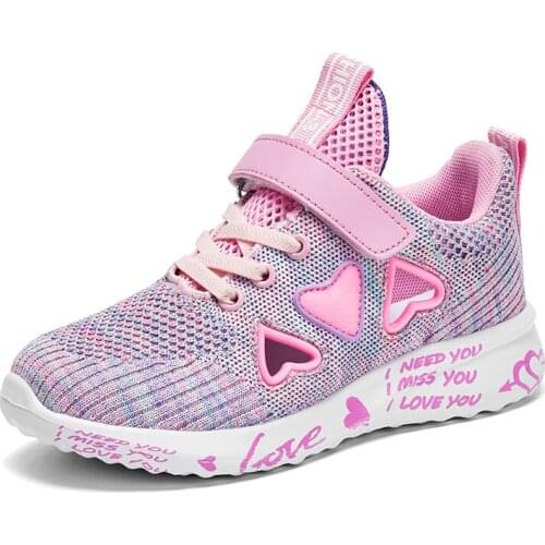 Summer Girls Sneakers Breathable Non-slip Sport Shoes Pink Soft Childrens Footwear Light Kids Shoes Students Casual Shoes