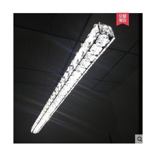 Restaurant long chandelier modern minimalist designer Nordic bar restaurant imitation wood grain walnut chandelier LED