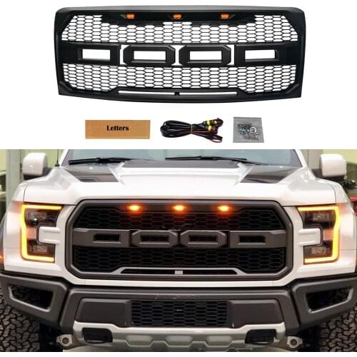 Modified For F150 Grill Raptor Style For F-150 2009 2010 2011 2012 2013 2014 Racing Grills Front Bumper Grilles Grill Mesh