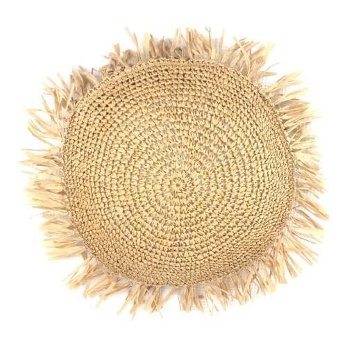 Macrame Pillow Cover Boho Cushion Cover 100% paper straw Wedding Pillowcase Boho Home Vintage Decoration,45X45CM/45RD