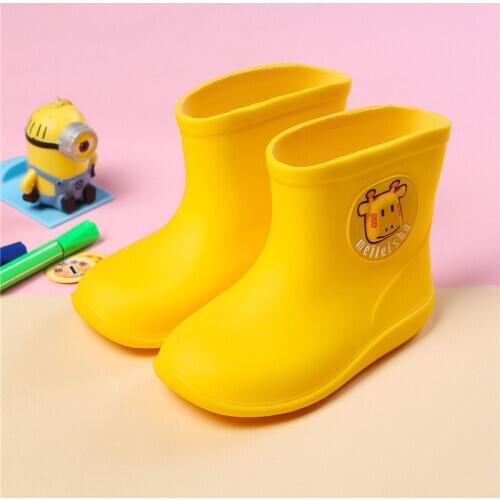Rain Boots Children For Boys Waterproof Rubber Boots Girls Non-slip Baby Water Shoes Warm Kids Rainboots Four Seasons Removable