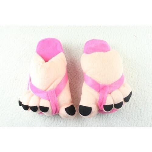 Novelty Toe Feet Pink Slippers Autumn Winter Women Female Ladies Cartoon Kawaii Cotton-padded Indoor Floor slipper Cosplay Shoes
